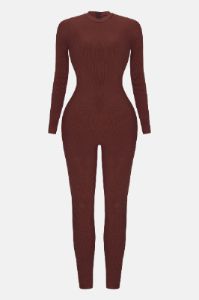Maribel Snatched Jumpsuit - Chestnut sold by Fashion Nova