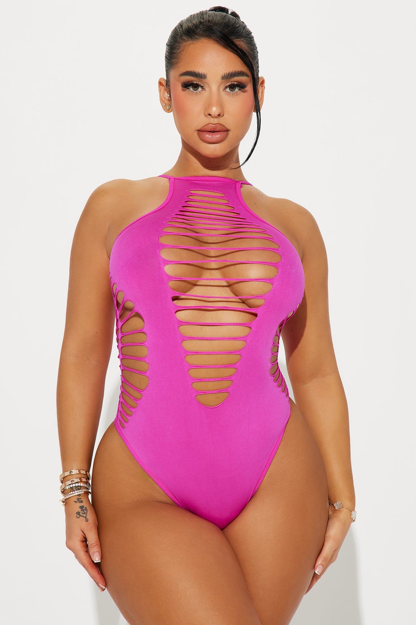 Only One You Need Bodystocking Teddy - Pink sold by Fashion Nova