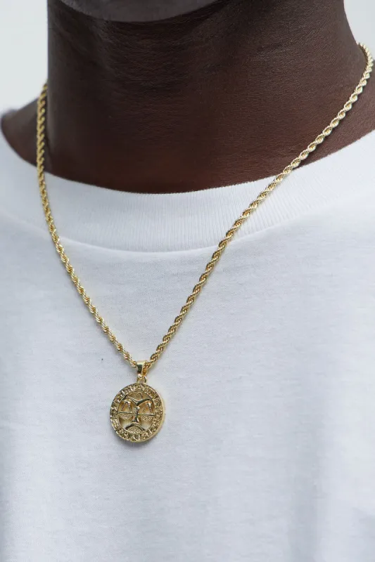 Libra Zodiac Pendant Necklace - Gold sold by Fashion Nova