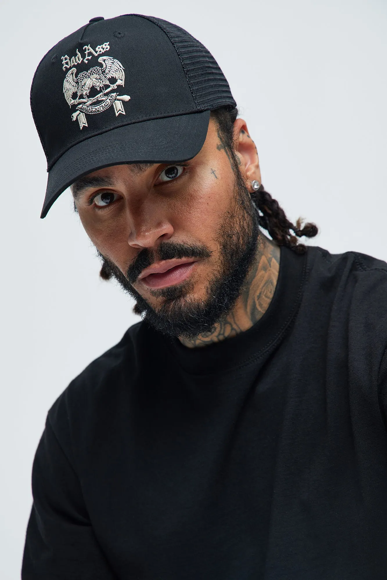 Bad Ass Twill Trucker Hat - Black sold by Fashion Nova product image thumbnail 3