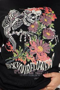 Don't Want Your Flowers Graphic Tshirt - Black sold by Fashion Nova