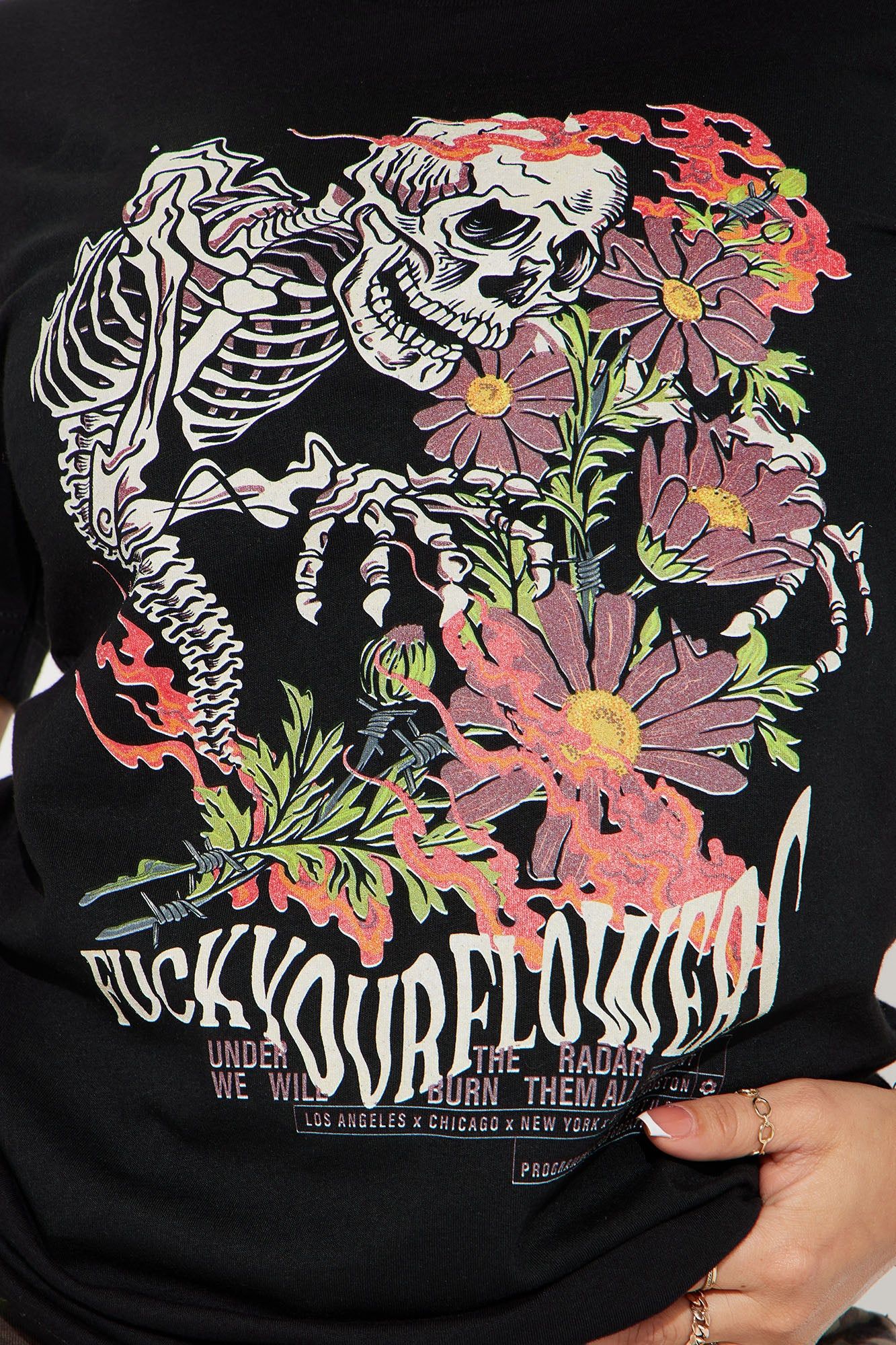 Don't Want Your Flowers Graphic Tshirt - Black sold by Fashion Nova product image thumbnail 2