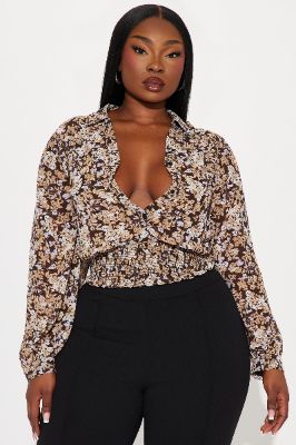 Garden Gifts Blouse Top - Black/combo sold by Fashion Nova