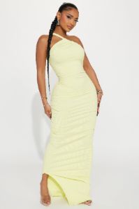 Kamaria Snatched Maxi Dress - Citron sold by Fashion Nova