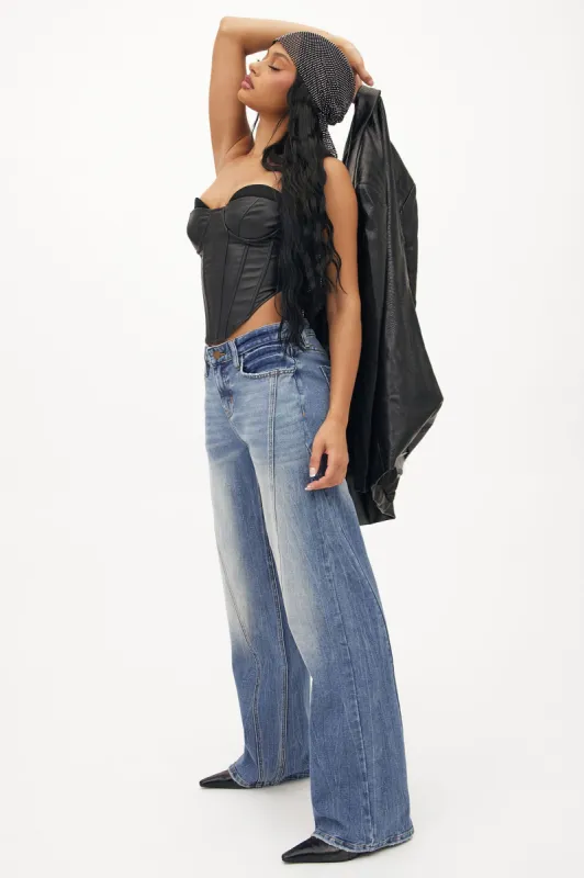 Ayanna Seamed Straight Leg Jeans - Vintage Wash sold by Fashion Nova