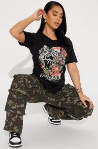Don't Want Your Flowers Graphic Tshirt - Black sold by Fashion Nova