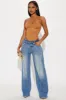 Ayanna Seamed Straight Leg Jeans - Vintage Wash sold by Fashion Nova