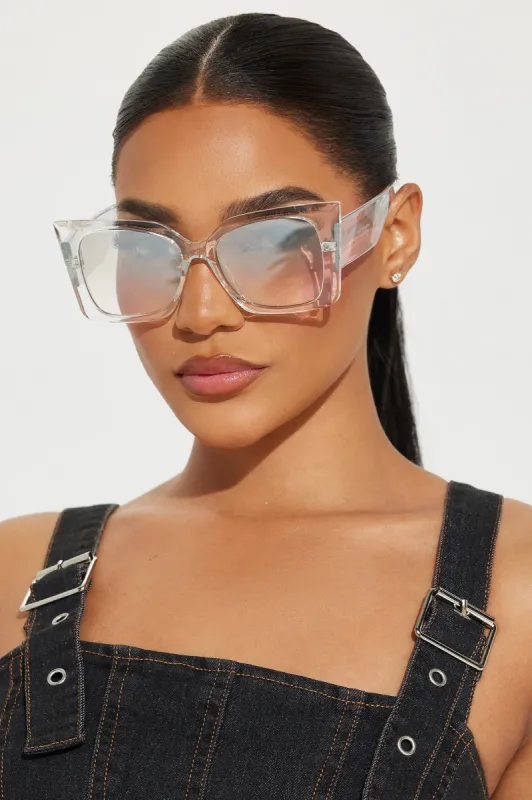 Enjoyment Of Plenty Sunglasses - Clear sold by Fashion Nova