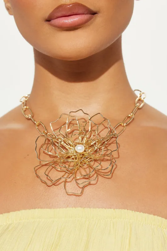 Time To Blossom Necklace  - Gold sold by Fashion Nova