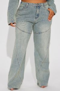 Sierra Tinted Baggy Jeans - Light Wash sold by Fashion Nova