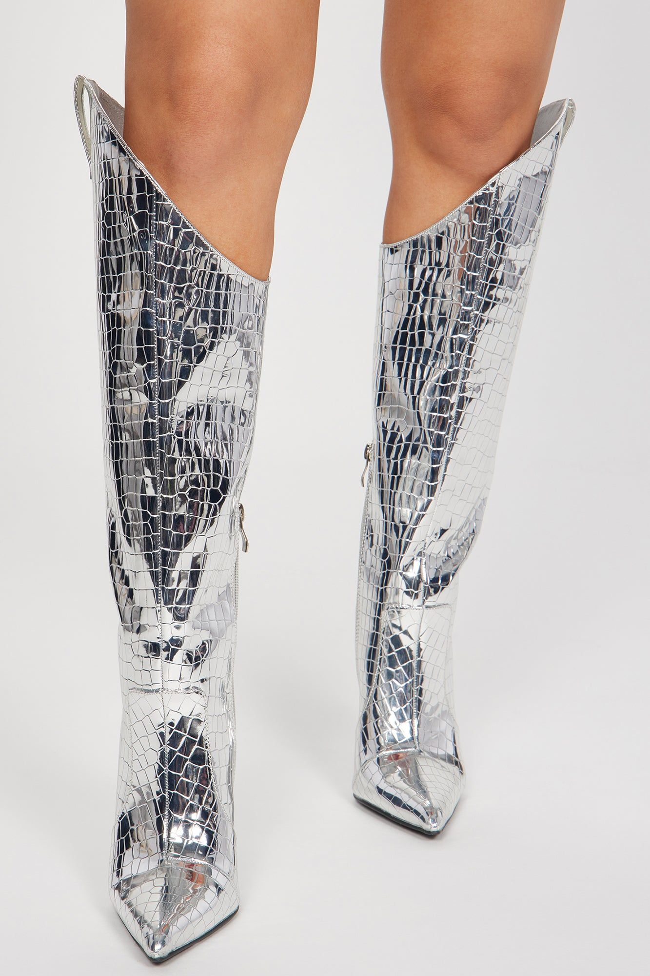 Iris Knee High Boots - Silver sold by Fashion Nova product image thumbnail 2