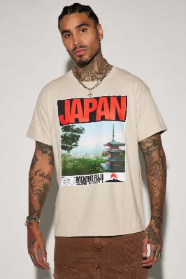 Japan Mount Fuji Short Sleeve Tee - Sand sold by Fashion Nova