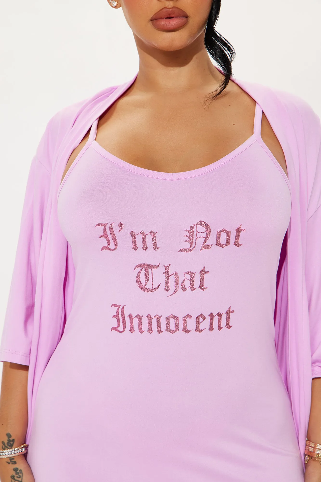 Not That Innocent PJ Robe Set - Pink sold by Fashion Nova product image thumbnail 2