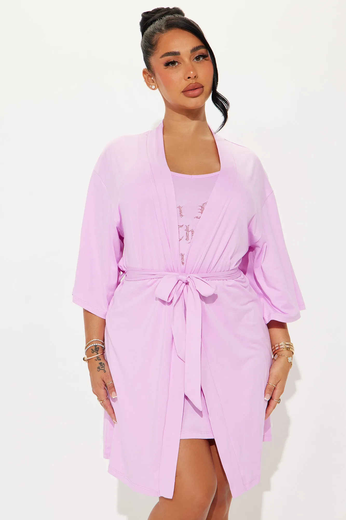 Not That Innocent PJ Robe Set - Pink sold by Fashion Nova product image thumbnail 3
