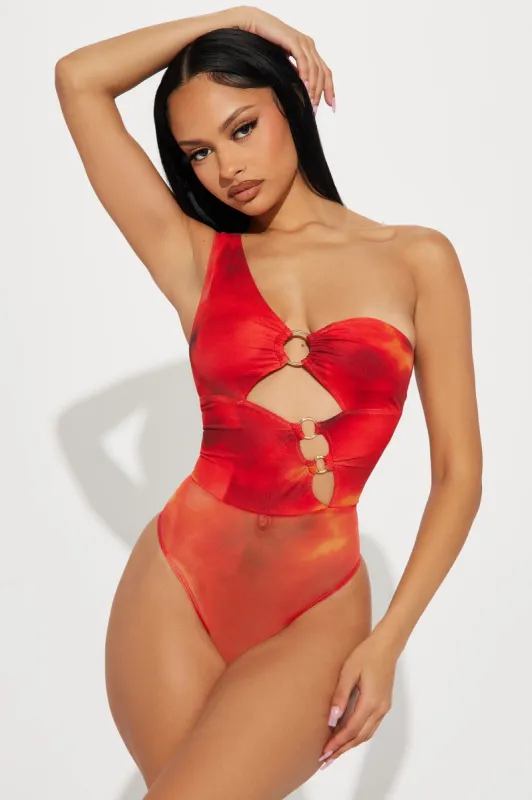 Electric Love Mesh Bodysuit - Orange/combo sold by Fashion Nova