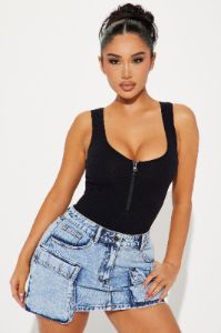 Zaida Seamless Bodysuit - Black sold by Fashion Nova