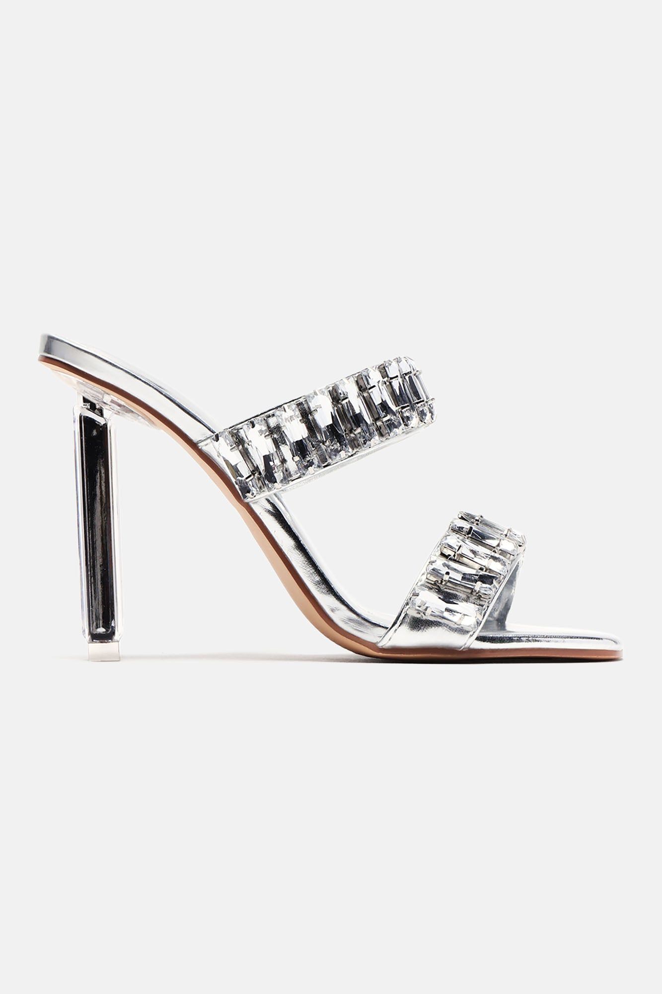 Still The One Embellished Heeled Sandals - Silver sold by Fashion Nova