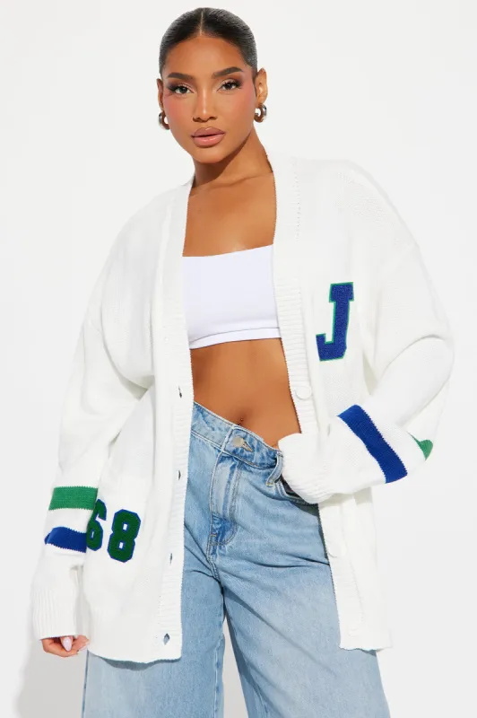 Book Smart Cardigan - Ivory/combo sold by Fashion Nova