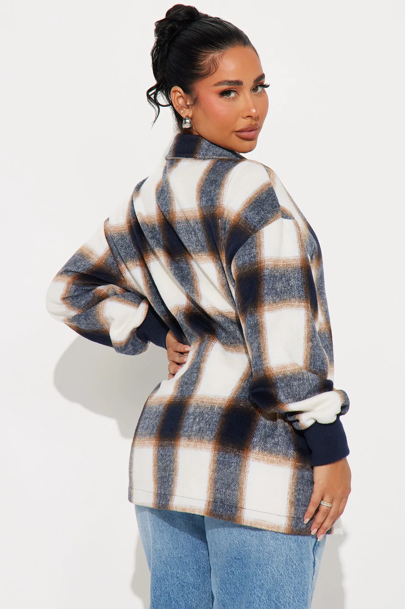 No Promises Plaid Jacket - Navy/combo sold by Fashion Nova product image thumbnail 4