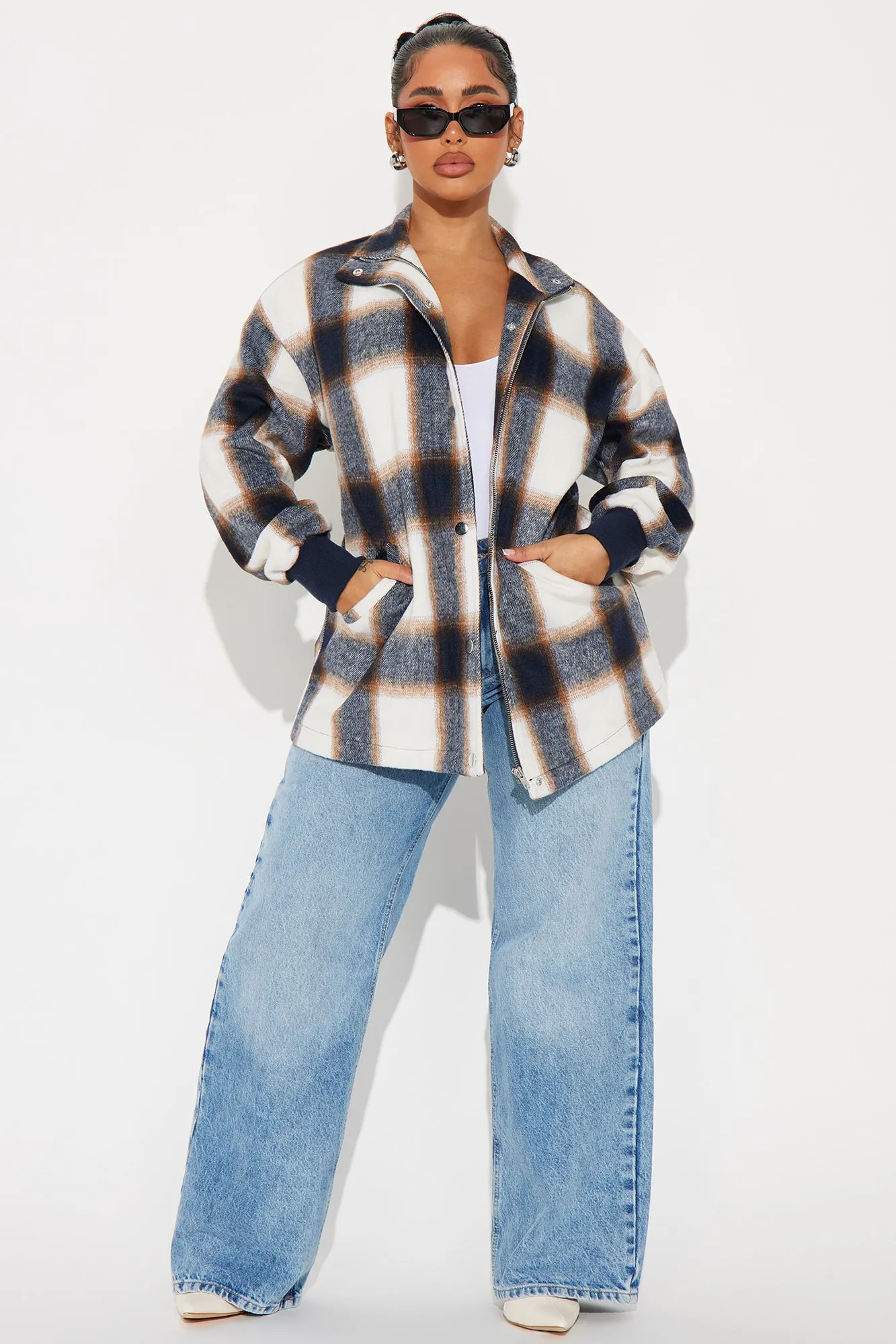 No Promises Plaid Jacket - Navy/combo sold by Fashion Nova product image thumbnail 2