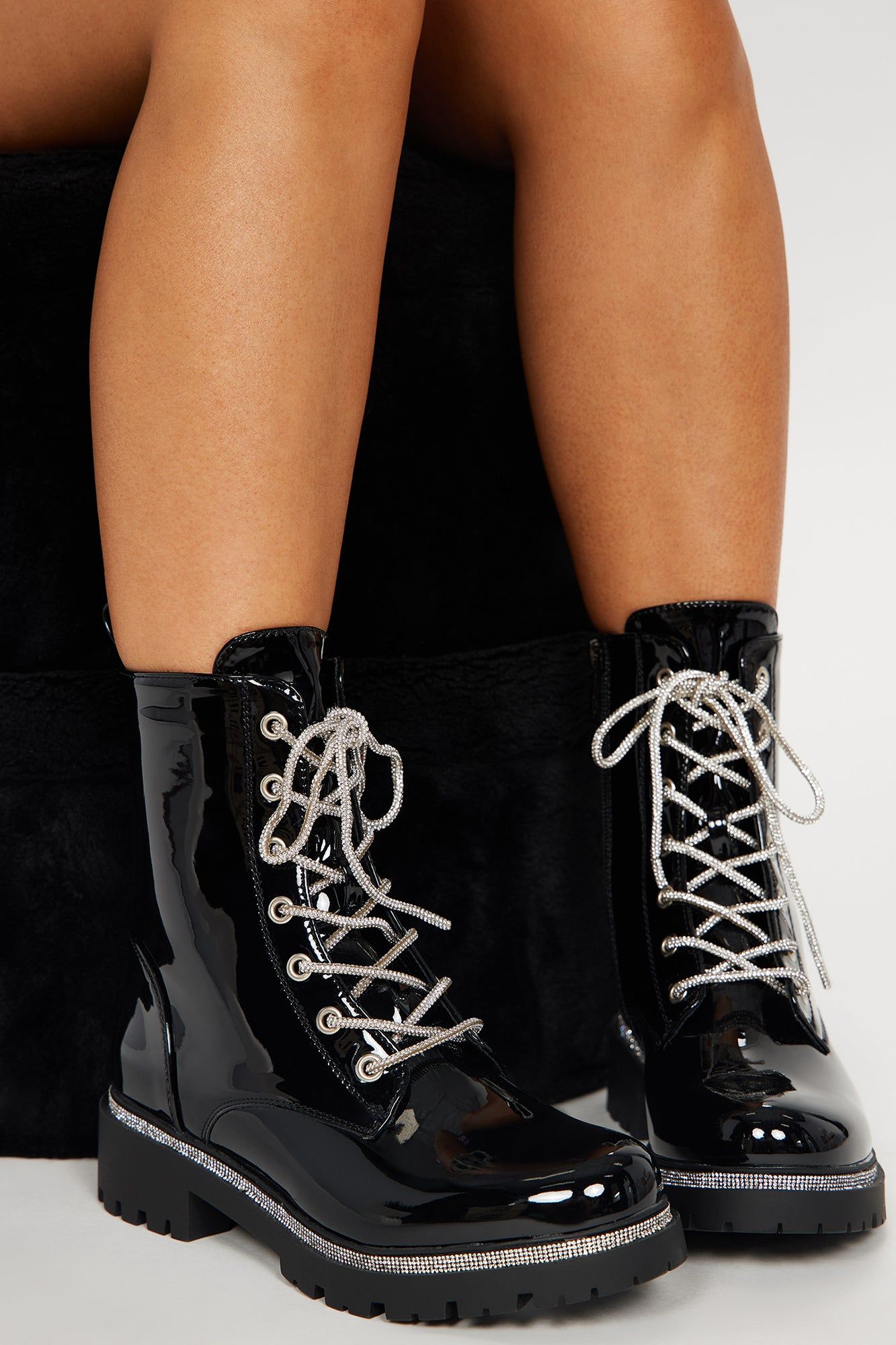 No Setbacks Combat Booties - Black sold by Fashion Nova