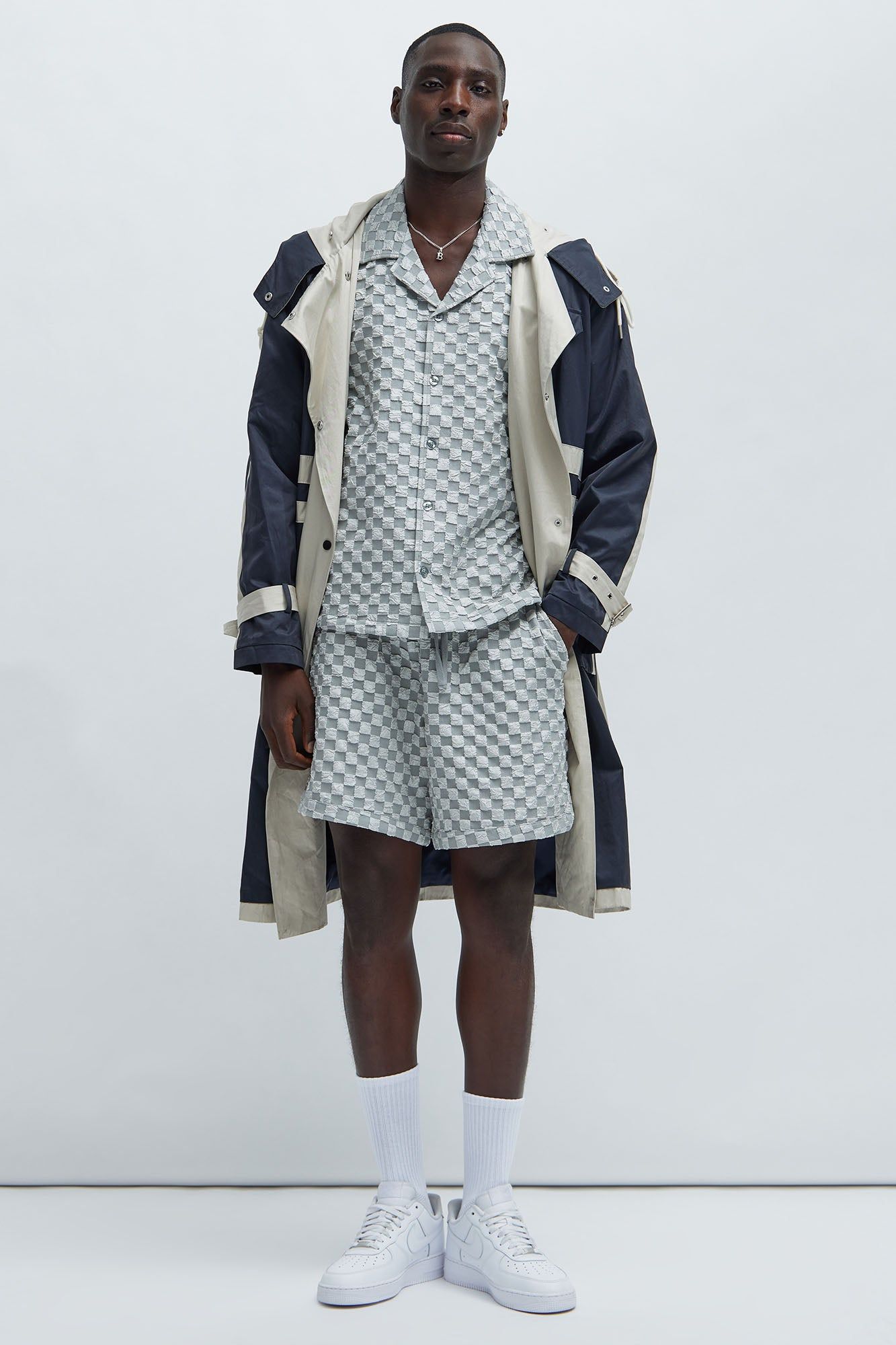 Crinkled Checkers Shirt - Grey sold by Fashion Nova product image thumbnail 2