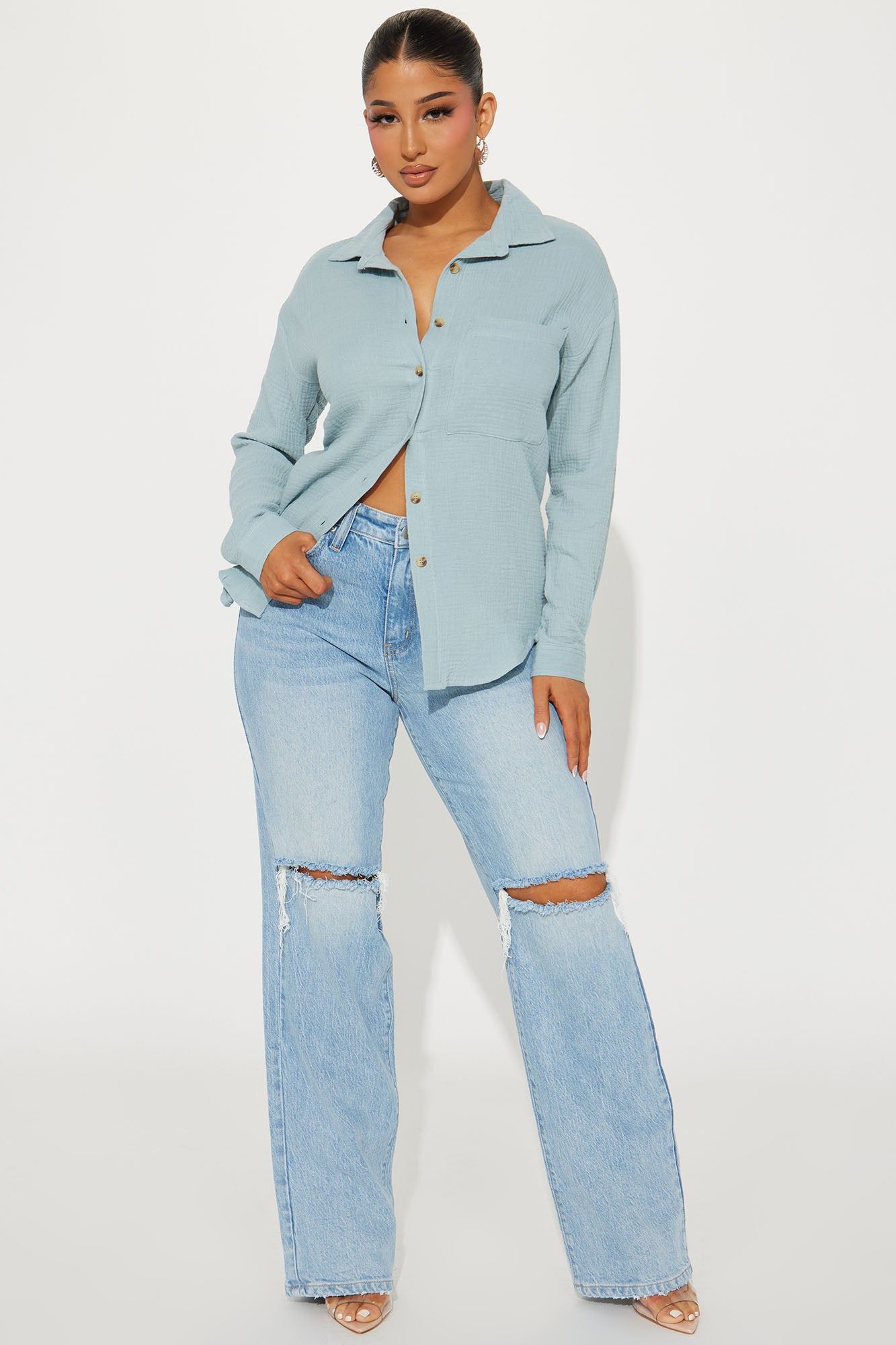 Against The Wind Shirt - Blue sold by Fashion Nova product image thumbnail 2