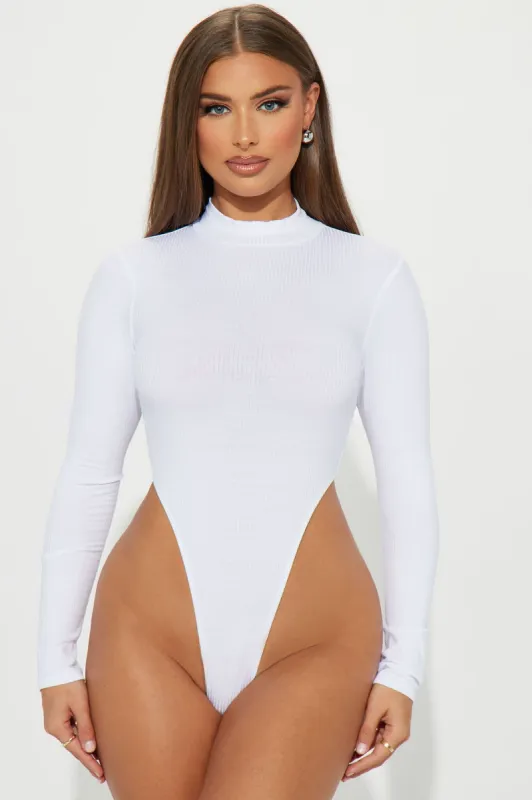 Nova Ribbed Bodysuit - White sold by Fashion Nova