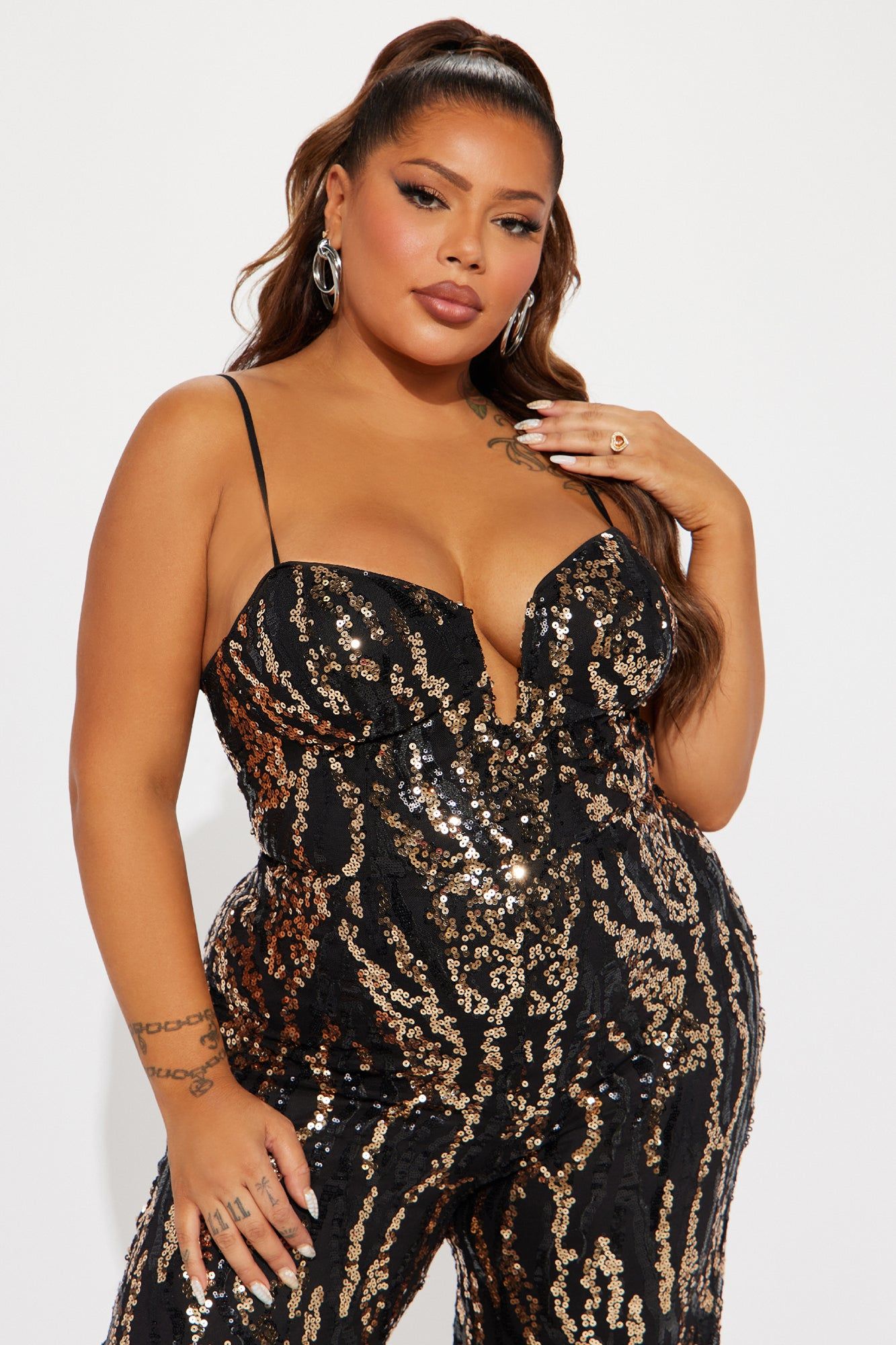 City Of Lights Sequin Jumpsuit - Black sold by Fashion Nova product image thumbnail 5