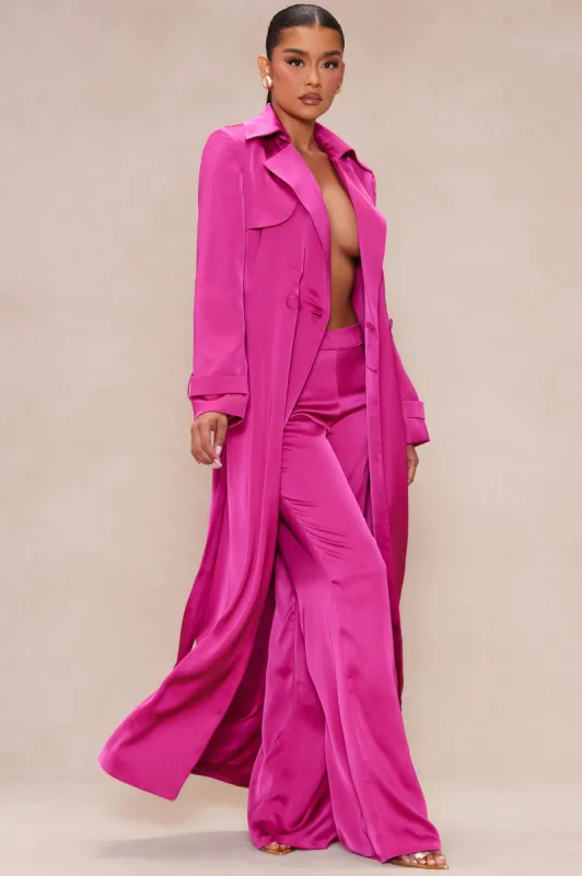 Gabriella Satin Pant Set - Hot Pink sold by Fashion Nova
