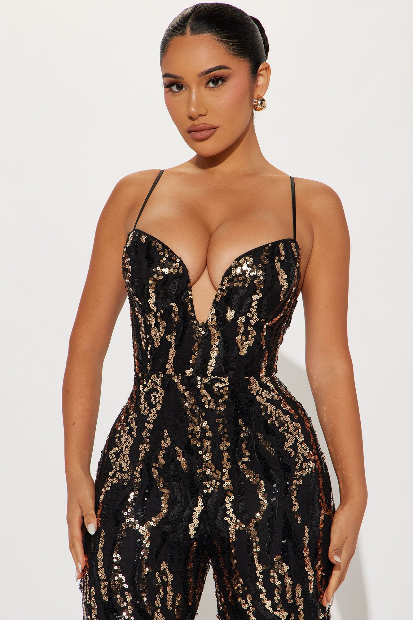 City Of Lights Sequin Jumpsuit - Black sold by Fashion Nova product image thumbnail 2