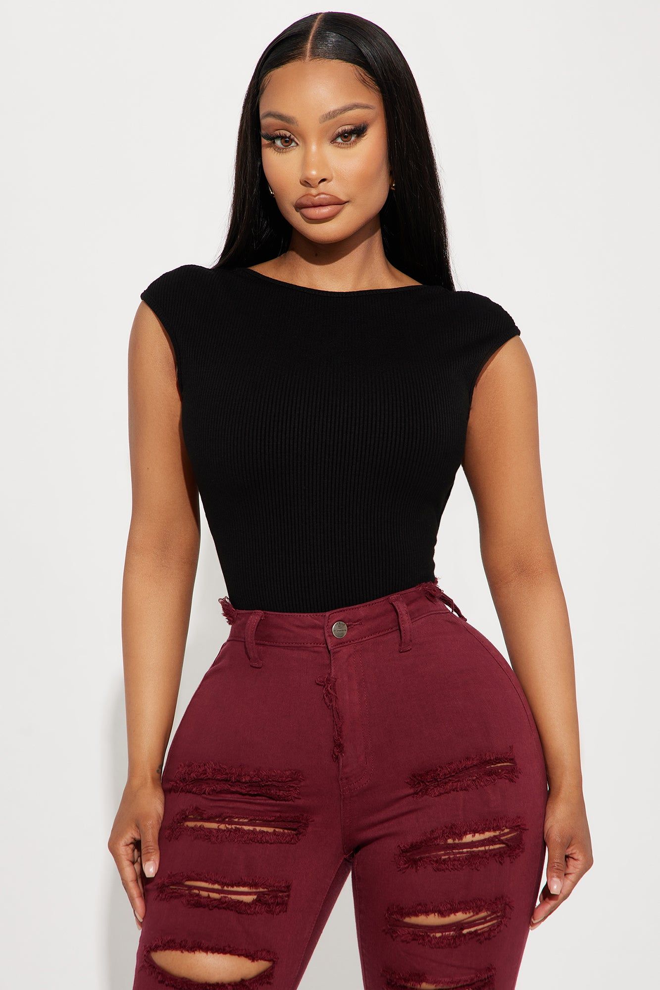 Veronica Ribbed Bodysuit - Black sold by Fashion Nova product image thumbnail 4