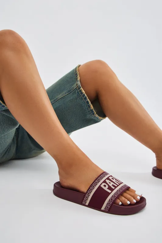 City Girl Slides - Wine made by Fashion Nova
