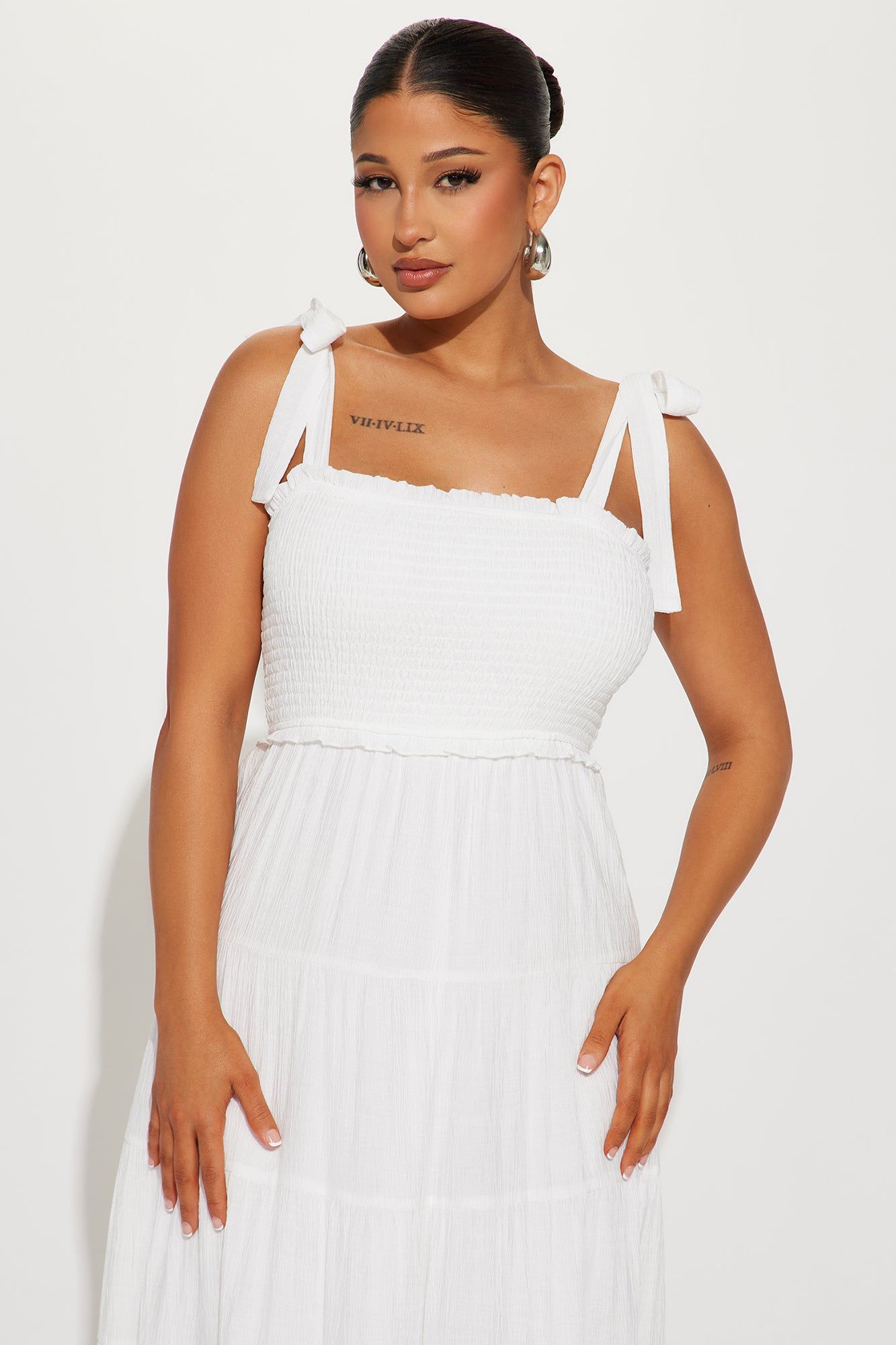 Jordan Smocked Maxi Dress - White sold by Fashion Nova product image thumbnail 2