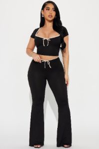 The Bow Era Pant Set - Black sold by Fashion Nova