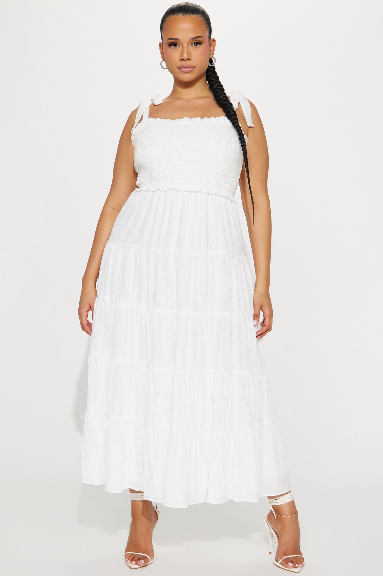 Jordan Smocked Maxi Dress - White sold by Fashion Nova product image thumbnail 4