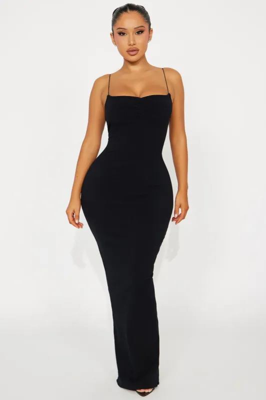 Lyla Snatched Maxi Dress - Black sold by Fashion Nova