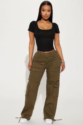 Cool And Casual Cargo Jogger - Olive sold by Fashion Nova