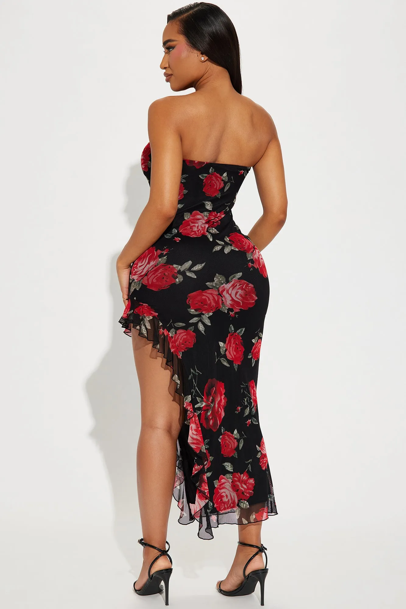 Camille Floral Mesh Maxi Dress - Black/combo sold by Fashion Nova product image thumbnail 3
