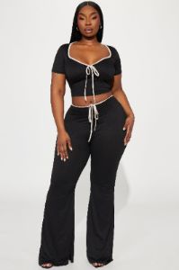 The Bow Era Pant Set - Black sold by Fashion Nova