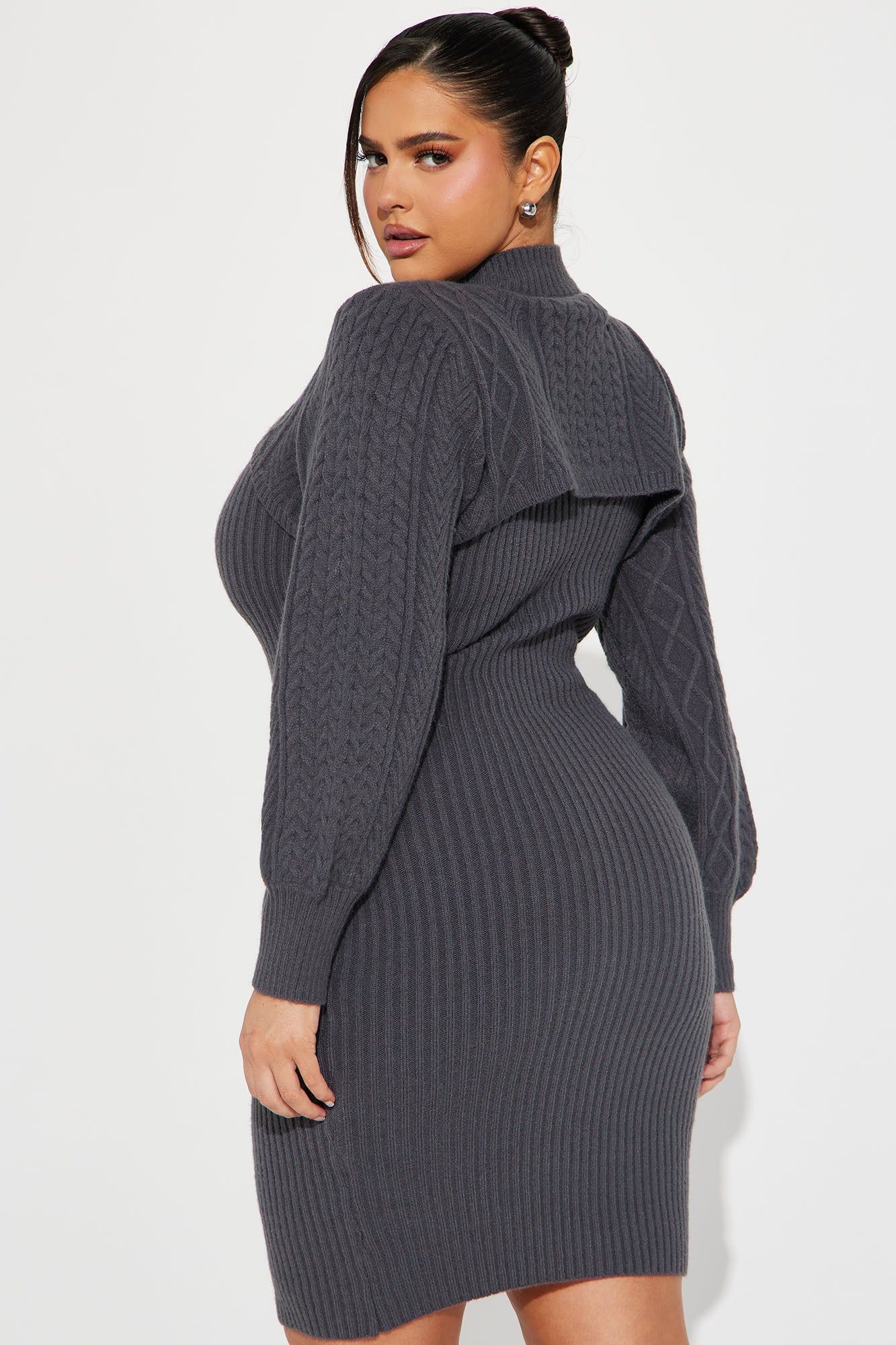 Wren Sweater Mini Dress Set - Charcoal sold by Fashion Nova product image thumbnail 6