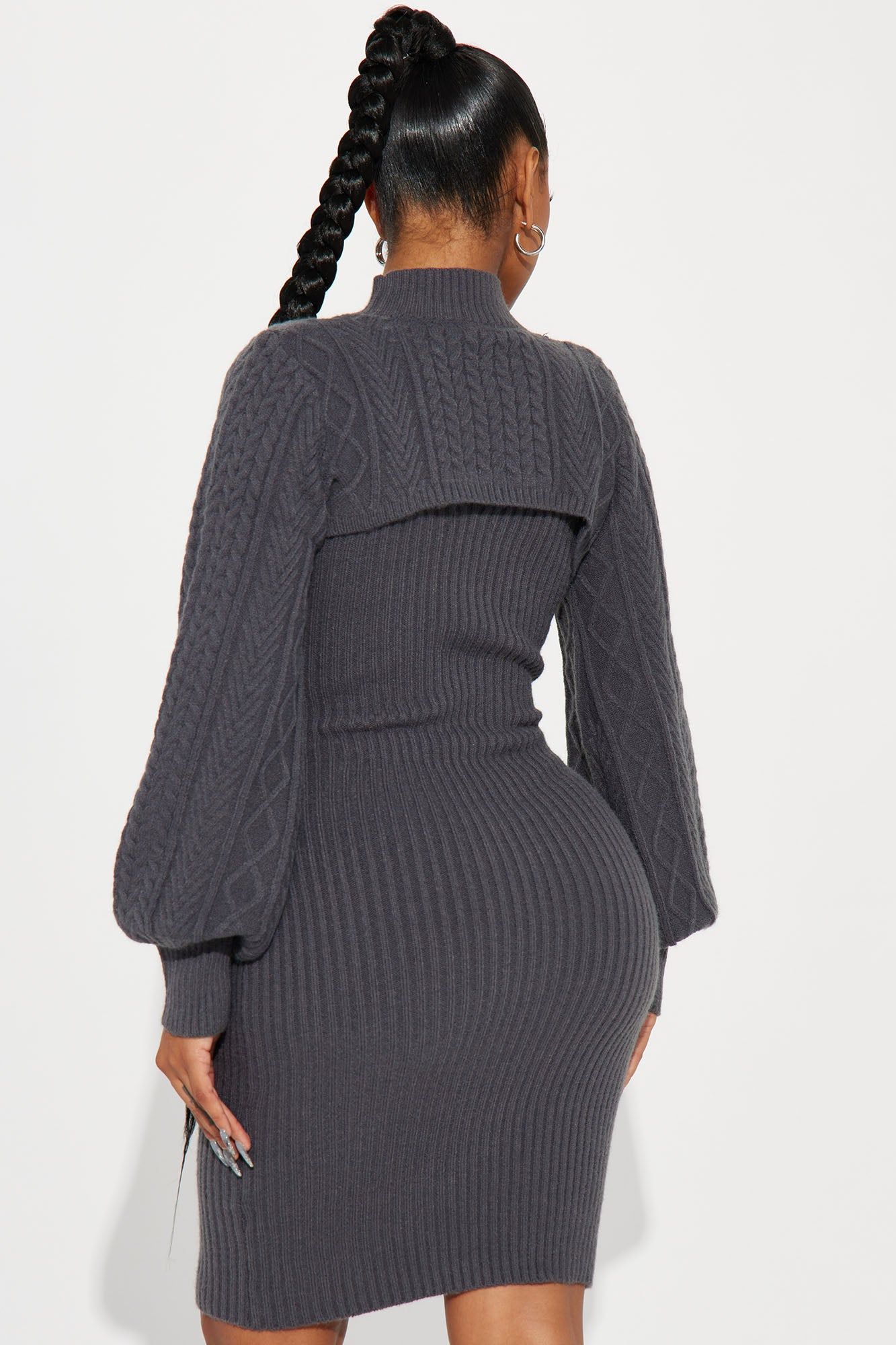Wren Sweater Mini Dress Set - Charcoal sold by Fashion Nova product image thumbnail 3