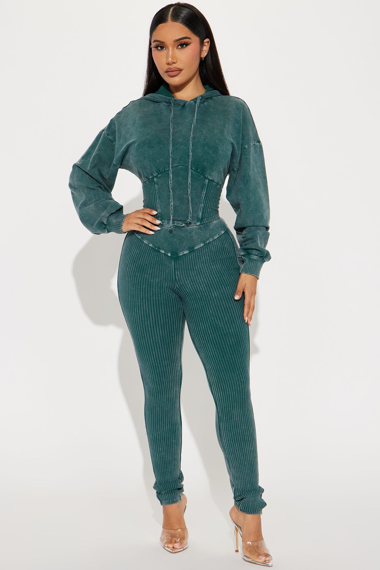 Rory Mineral Wash Legging Set - Hunter sold by Fashion Nova