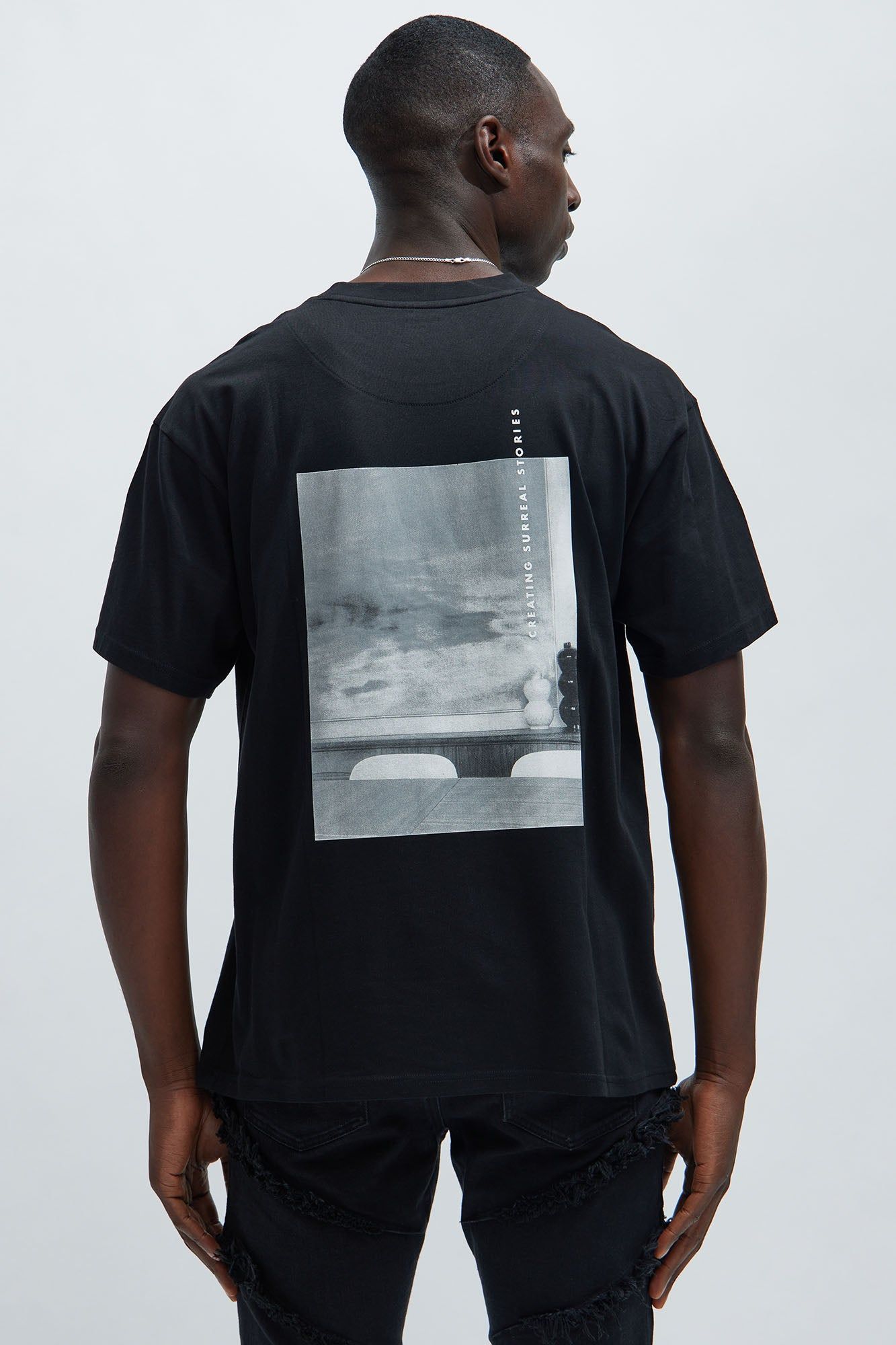 Creating Surreal Stories Short Sleeve Tee - Black sold by Fashion Nova