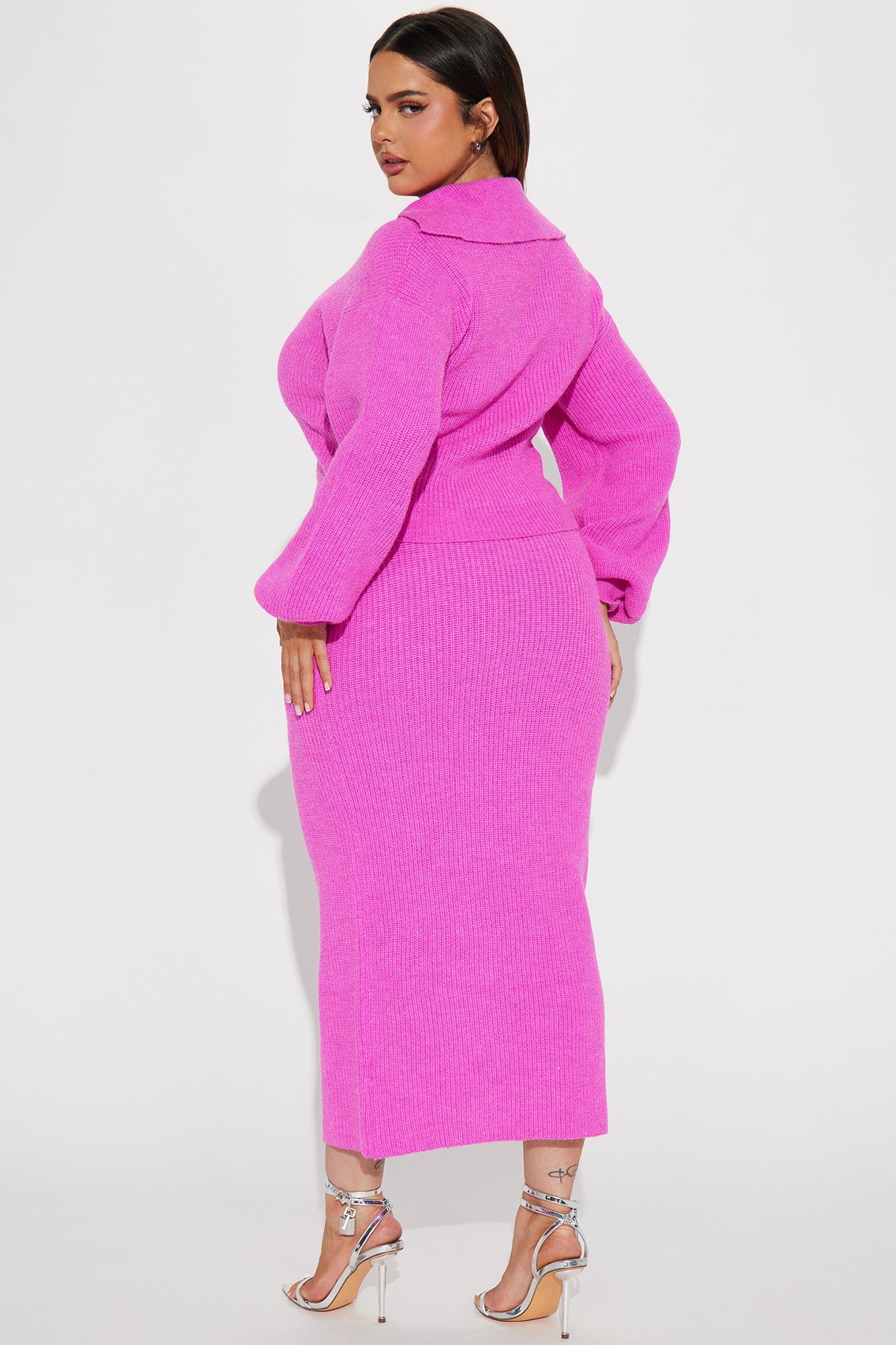 Kiss Me Sweater Skirt Set - Fuchsia sold by Fashion Nova product image thumbnail 6