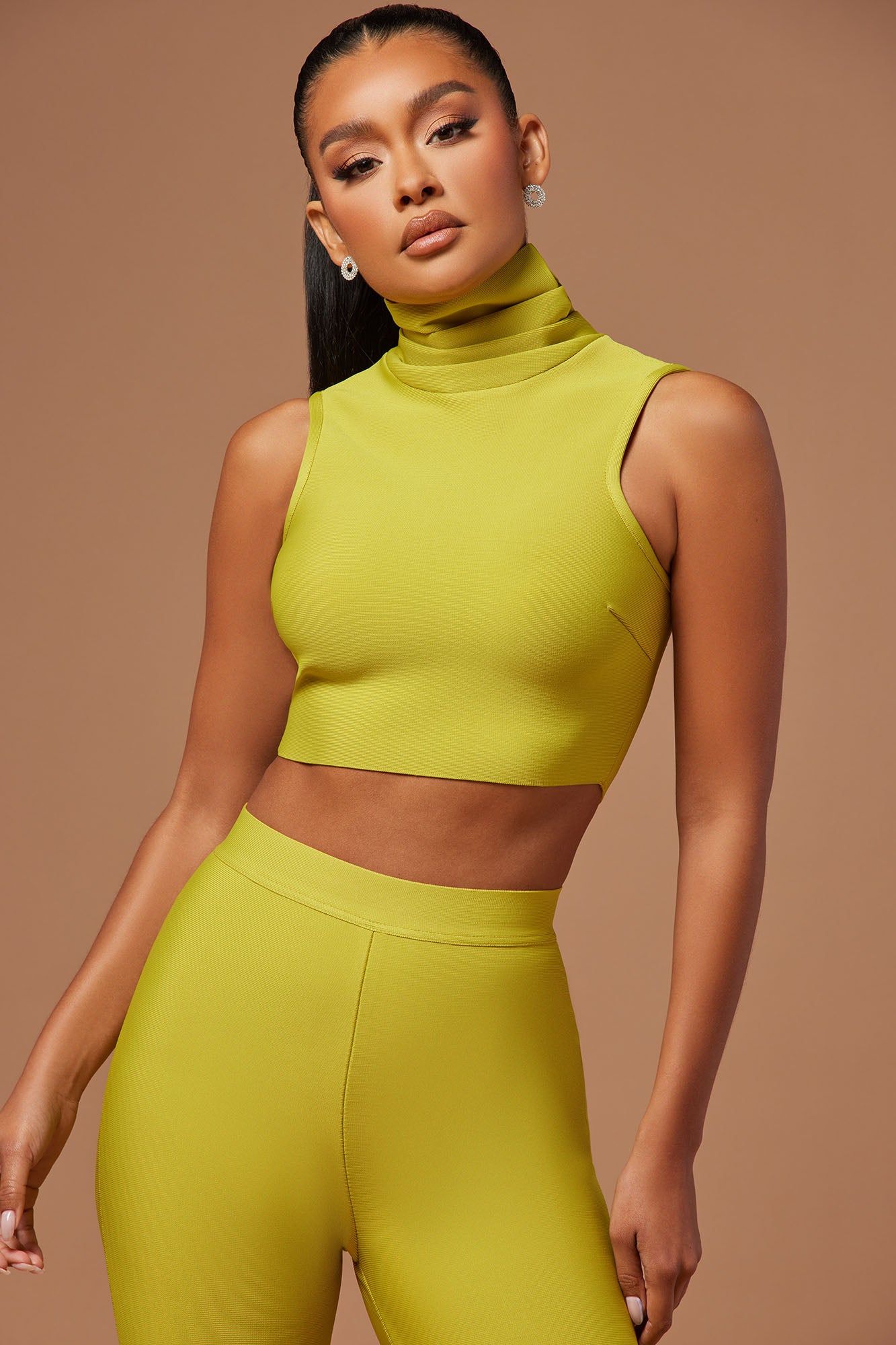 Amelia Bandage Crop Top - Chartreuse sold by Fashion Nova