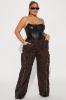 Had You Fooled Mineral Wash Pant - Brown sold by Fashion Nova