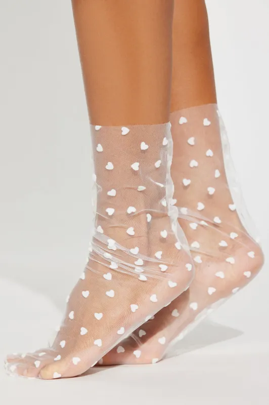 Got Me In Love Socks - White sold by Fashion Nova