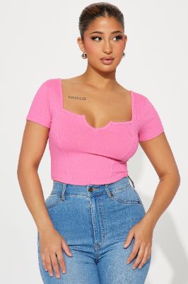Kassandra Ribbed Top - Pink sold by Fashion Nova
