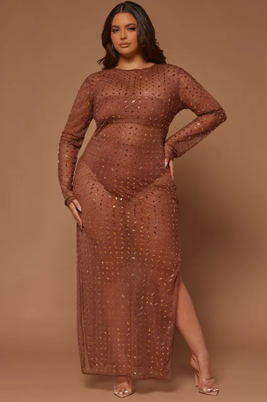 Sana Embellished Maxi Dress - Cognac sold by Fashion Nova